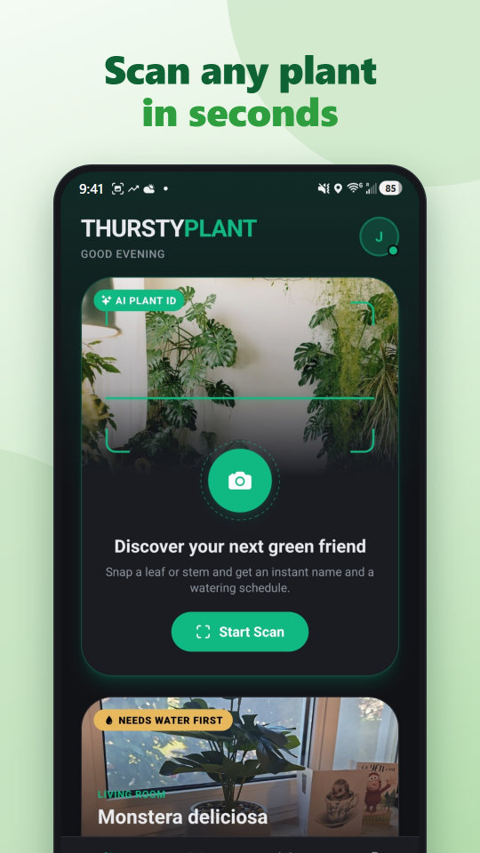 Home screen with the scan button